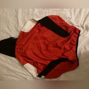 men red and black jacket size large,worn once